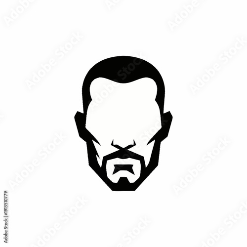 Man with Beard and Mustache Silhouette.