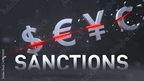 Digital Currency and Financial Sanctions Concept Illustration