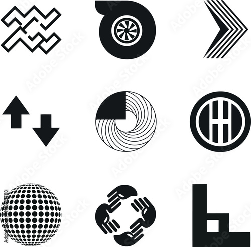 Modern vector icons set diverse symbols for technology business abstract concepts and global connectivity vector