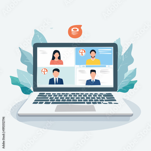 Corporate Recruitment Video Call Concept with Recruiter and Candidate