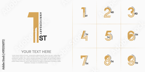 Anniversary logo type set with double line number. brown and black color can be use special moment