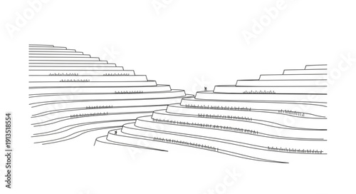 Distorted Black Lines Pattern on White.