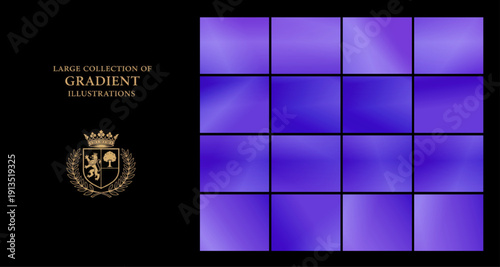 Vibrant matrix of blue gradient tiles glowing against a dark refined backdrop, perfect for modern technology branding, digital interfaces, or luxury marketing visuals.