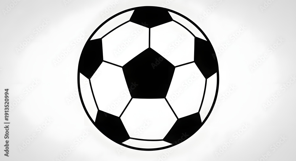 Obraz premium Classic black and white geometric soccer ball illustration for sports and game graphic design