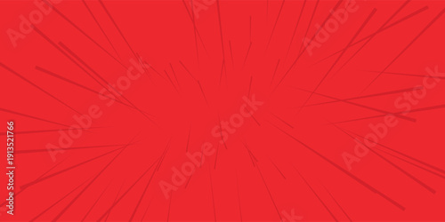 Pop art comic background lightning blast halftone dots. Cartoon Vector Illustration on red