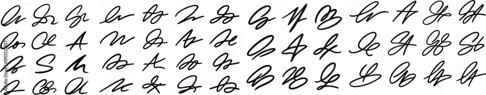 Φωτογραφία Handwritten signature style set clean flat vector decorative calligraphy marks a