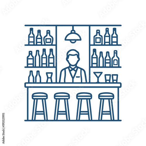 bartender line icon