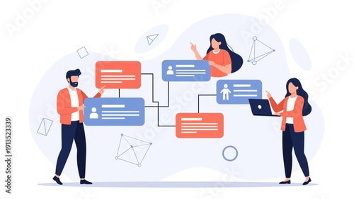 Teamwork and Organization: Business Hierarchy Chart Concept