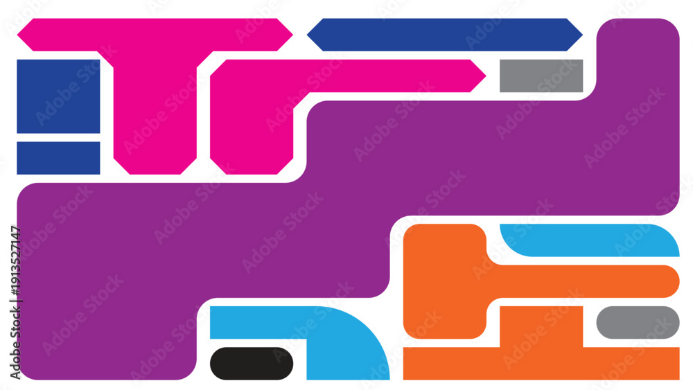 Obraz premium Abstract puzzle pieces connecting flat design vector illustration