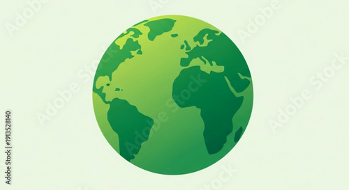 Green Earth Globe Illustration Isolated on White Background