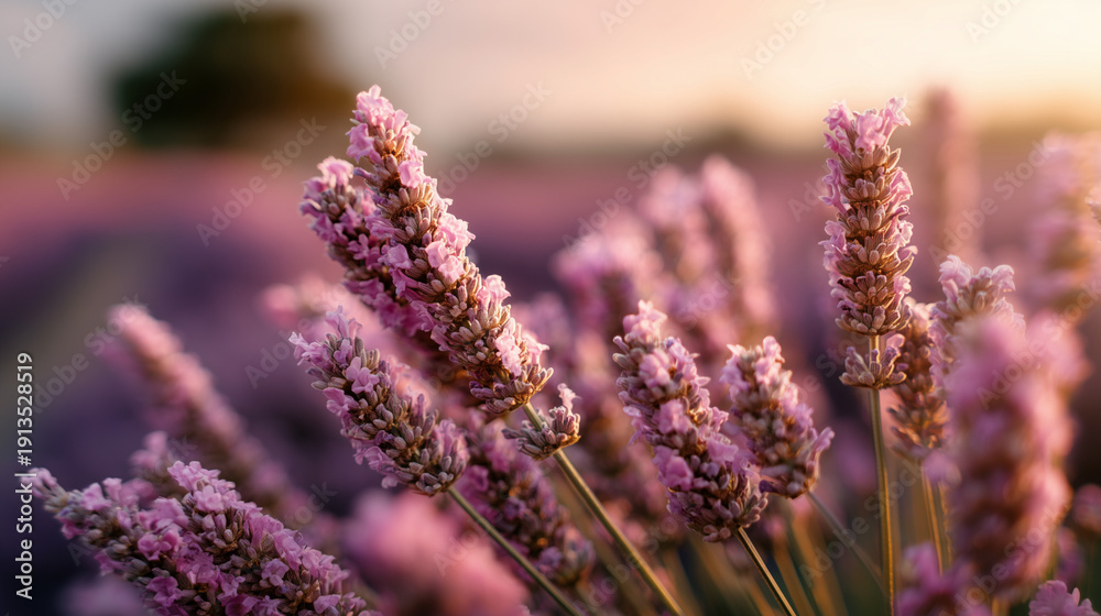 Obraz premium lavender field at sunset