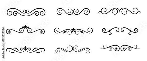 decorative borders and dividers silhouette vector illustration isolated