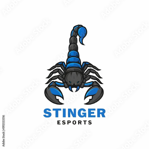 Blue and Black Scorpion Logo Design.