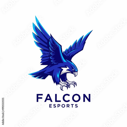 Blue Falcon Esports Logo Illustration Design.