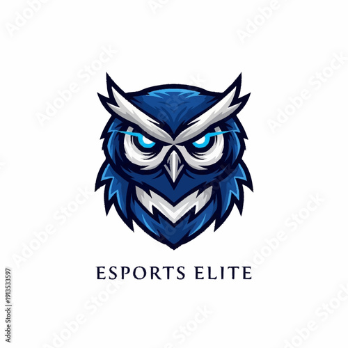 Blue Owl Esports Logo Design Illustration.