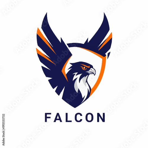 Wallpaper Mural Falcon Logo Design with Shield Emblem. Torontodigital.ca