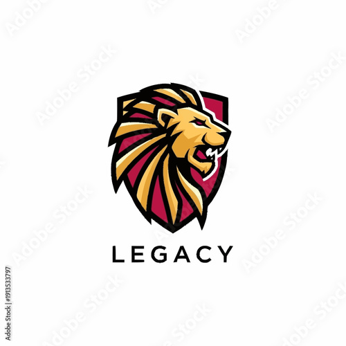 Lion Logo Design with Shield Emblem.