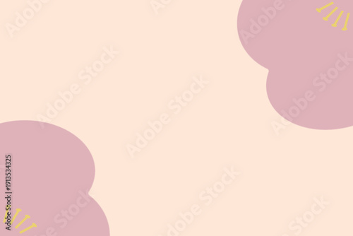 くすみピンクの梅花和風背景