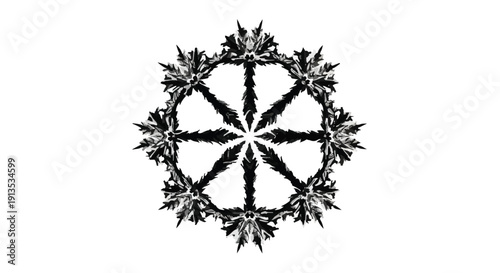 Whisked Abstract Radial Pattern Design with Intricate Swirling Brushstrokes and Symmetrical Form