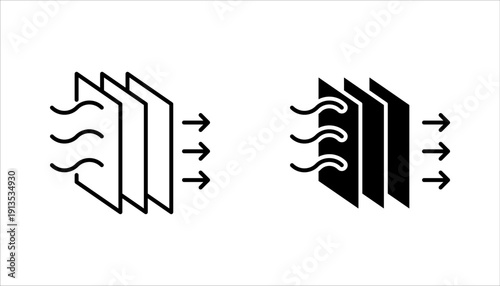 filtration icon set. air purification sign. Air Filter vector illustration on white background