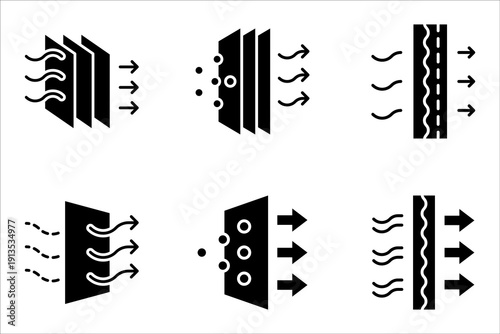 filtration icon set. air purification sign. Air Filter vector illustration on white background