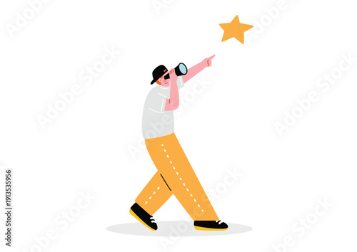 目標を目指す男性