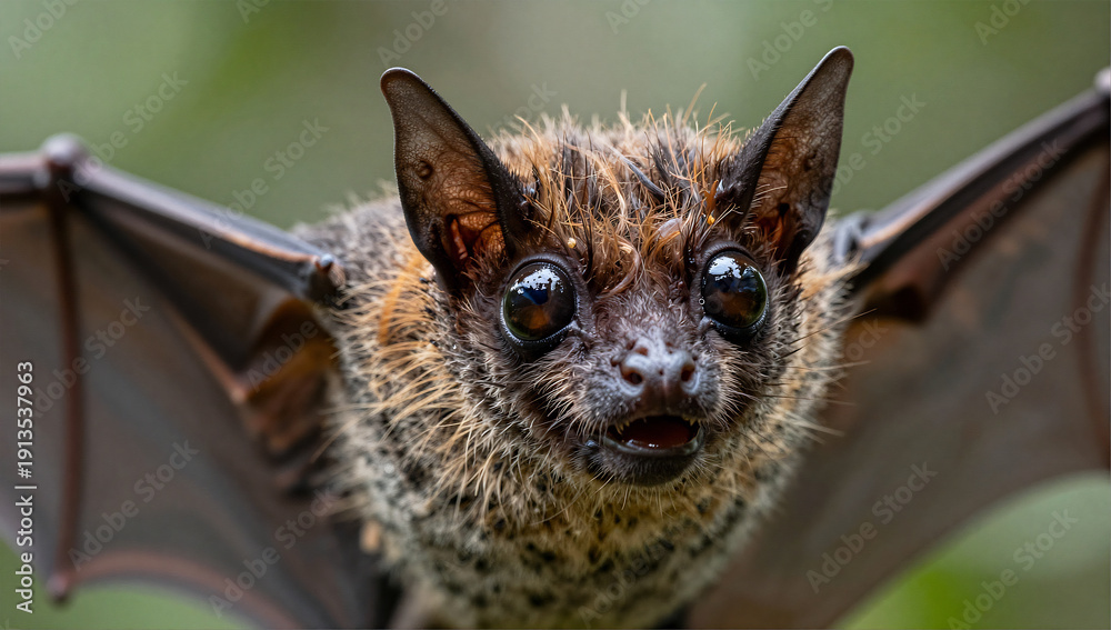Obraz premium Detailed Scientific Portrait of Pteropus Fruit Bat Face