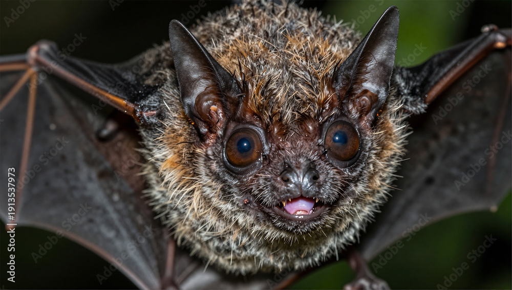 Obraz premium Detailed Scientific Portrait of Pteropus Fruit Bat Face