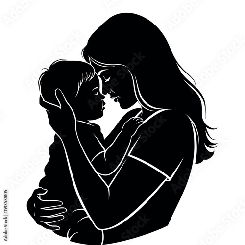 Tender moment of mother and child embrace