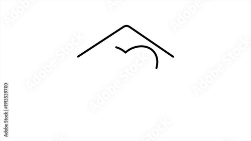 Simple Monoline Animation of Love Letter. An opened envelope with love symbol inside it. Suitable for e-mail sign animated UIUX.