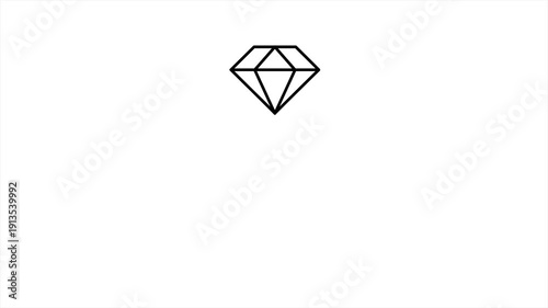 Romantic Gift, Diamond Ring in monoline style simple animation. suitable for reward or gift event UI UX.