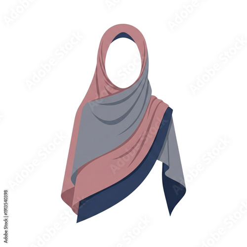 Muslim Women Hijab Style Vector Icons