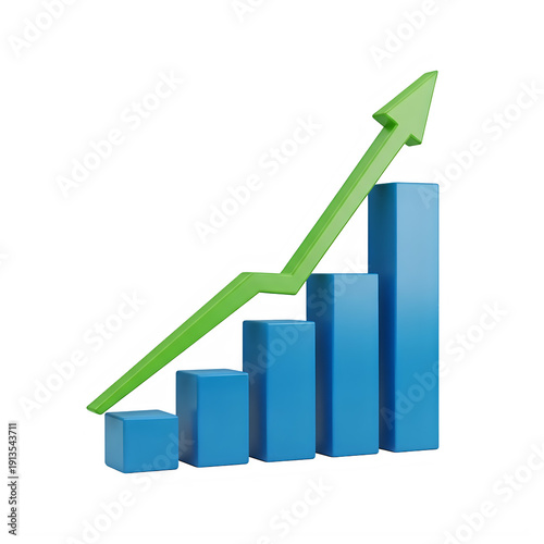 Free Download Green arrow pointing upwards with blue bars isolated on transparent background - GFXLoad