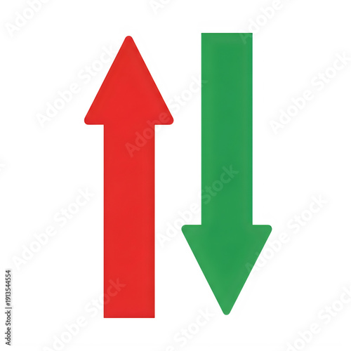 Free Download Red upward arrow and green downward arrow isolated on transparent background - GFXLoad