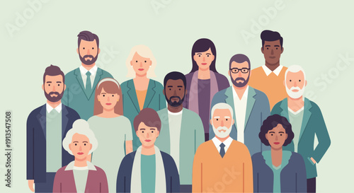 Diverse Group of People Standing Together, Representing Community and Teamwork