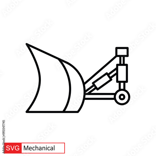 Snow Plow Blade Icon - Mechanical Engineering Vector