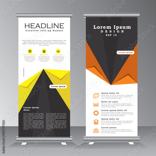 Roll up banner template design for your project, event, business, vertical banner template, vector eps 10