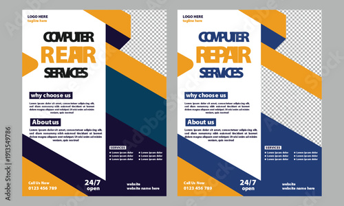 computer repair flyer Template 