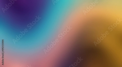 Abstract artistic gradient background with smooth multicolor transition blending purple, teal, pink, and golden tones.