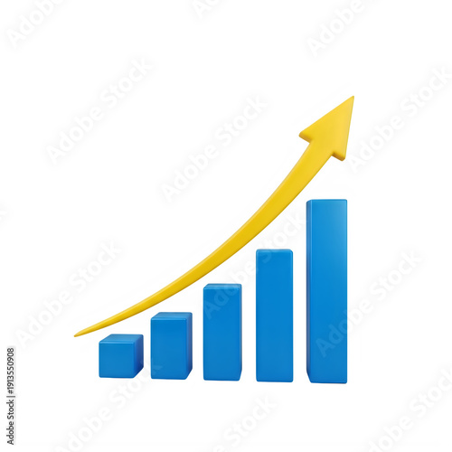Free Download Growth chart with upward arrow trend isolated on transparent background - GFXLoad