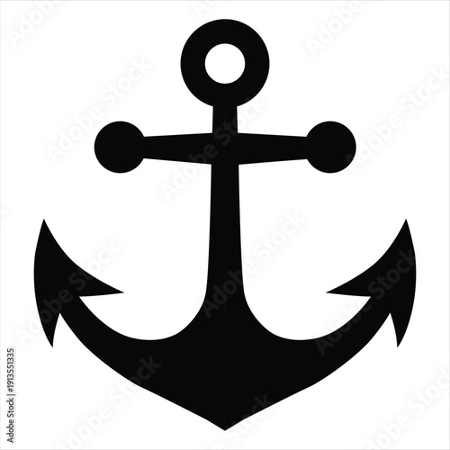 Bold black anchor icon symbolizing marine shipping and maritime business ventures.