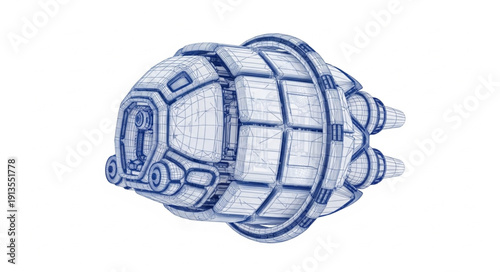 Futuristic Spacecraft Design Concept Sketch.