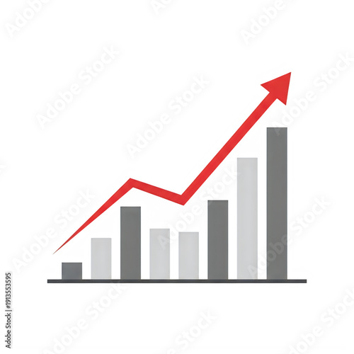 Red upward arrow graph showing growth and success isolated on transparent background Free Download Red upward arrow graph showing growth and success isolated on transparent background - GFXLoad