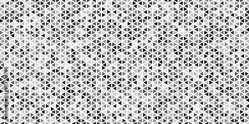 Triangular halftone background. Vector geometric technology abstract background. Halftone triangles retro pattern. Minimal 80s style dynamic tech geometric pattern.