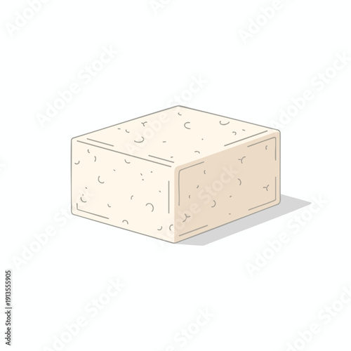 Close up of a Fresh Piece of Soft White Cheese on a White Background