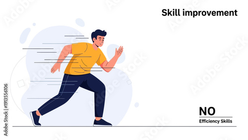 Man Running Fast - Skill Improvement, Progress, Speed, Success, Development