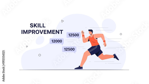 Man Running, Skill Improvement, Progress Tracking, Fitness Motivation, Achievement