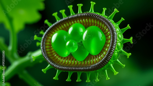 Chloroplast (green plastid) Structure. Membrane-bound organelle.
