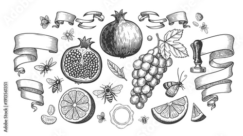 Healthy food set. Vegetables, fruits, milk, berries and healthy food  collection. Natural organic nutrition. Fresh vitamin grocery products