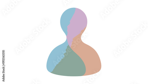 Abstract Human Silhouette with Swirling Colors.